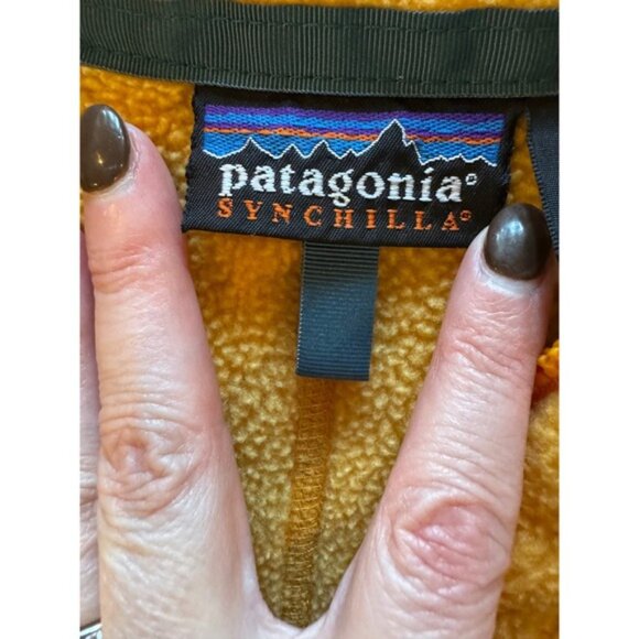 Patagonia‎ Jacket Women Small Yellow Butternut Synchilla Coat Gorpcore Vintage - Picture 7 of 9